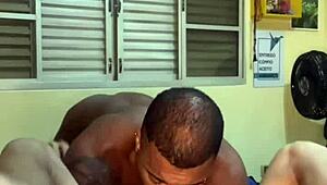 A young guy encounters a stranger pleasuring himself on the street and takes him home for some steamy action