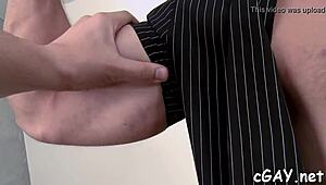 Gay men engage in intense oral sex, exploring each other's bodies passionately