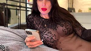 please cum on my feet, sexy milf brunette with big tits in homemade fetish action.