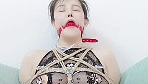 enjoy rough bondage, deep throat dildo, forced orgasm with squirting 😩