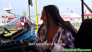 Squirting Eurobabe Pulled into Fucking a Stranger Outdoors