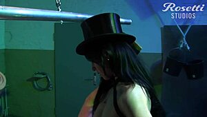 In this German gay scene, a perverse guy gets a strapon assfuck from his partner.