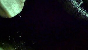 Ebony amateur sloppy blowjob in car