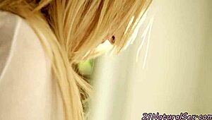 Busty euro babe says, 'ride my cock, lover'