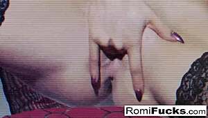 romi rain stuffs her pussy with panties and licks 'em 😋