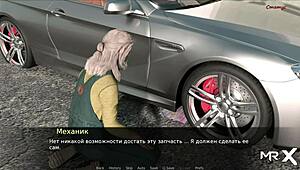 Pine Falls - Mechanic Fixing Car 9 With Cartoon Babe