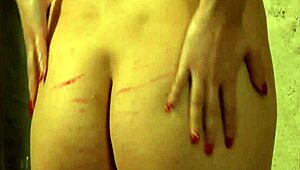 Lesbian slave cleans her body before madame