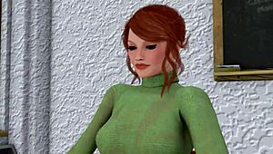 teacher's ass gets inflated with breasts