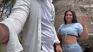 Latina Amateur Rides Monster Cock by the River. Big Ass and Cumshot Scene.