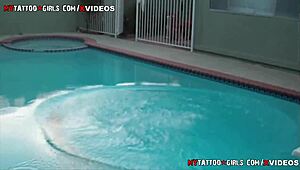 BlackWidow XXX Shows Off Curves at Poolside Exclusive