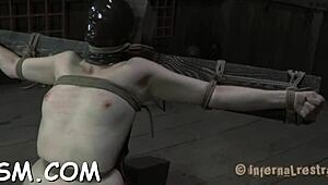 Tied gal anticipates rough castigation