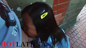 Colombian slut swallows my load in public spot down in Medellin, Colombia, with hot kitchen action