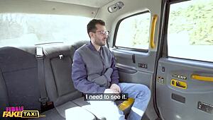 Female fake taxi driver swallows passenger cum in wild ride