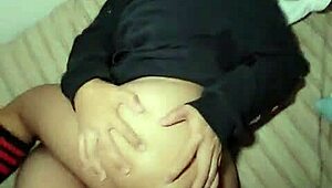 Amateur girl fucks with sweater on because she felt cold.