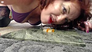 Giantess Smoking Cigarette Battles Gummy Bear Invasion In Fetish Fantasy