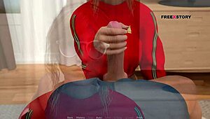 Mary gives john a handjob and sucks his penis till he cums in her mouth.