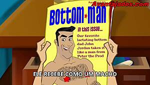 ¡Mira a esta estrella porno gay brasileña en cartoon de sexo caliente!