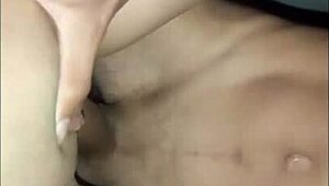 he fucks his teen girlfriend in the dark with blowjob.