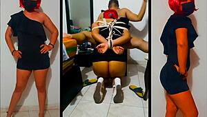 drunk slave samantha tied up sucking after whisky