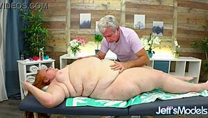 Julie Ginger Lets The Masseur Work