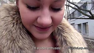 natural euro amateur gets down sucking and banging in public spot