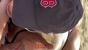 Boy Can't Resist Latina's Beach Pussy Flash