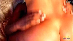 Wow, brunette babe dances seductively, making black dude horny before sucking his cock and fucking!