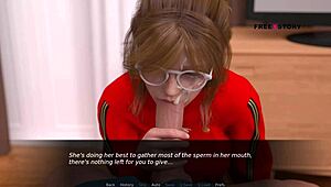 Mary gives john a handjob and sucks his penis till he cums in her mouth.