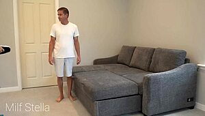 Couch Installer Scores Big Tip From Cheating Horny Housewife