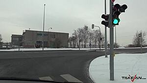 Spanish Cutie with Awesome Tits Seduces for a Ride with a Naughty Cum Finish