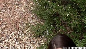 Felicity Feline, suck that monster cock outdoors and swallow the cum