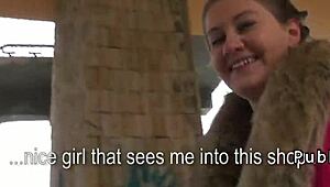 natural euro amateur gets down sucking and banging in public spot