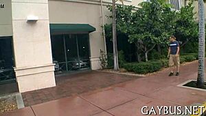Huge gay cock in action