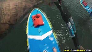 I saw these athletik black n white gays paddleboardin, then they started blowjobbin n rimjobbin befor bareback assfuckin!