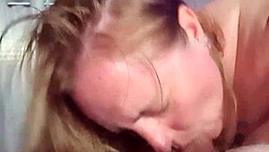 Afternoon blowjob on big monster cock leads to deep throat swallow and cum