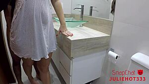 Hot Latina Friend Gets Anal In Bathroom