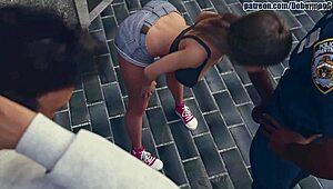 गर्लफ्रेंड ऑफिसर को पब्लिकली चोदती जबकि बॉयफ्रेंड शॉक में देखता