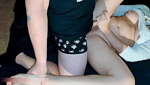 Watching a slutty wife tease while jerking off gets me going