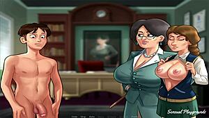 Summertime saga gym lesson with busty milf visiting the director and his sister and the best french class