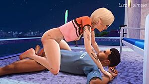 blonde getting fucked doggy in gym 3d animation