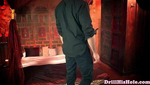 Bound muscular hunk masturbates while taking deep anal from athletic bodybuilder, ending in cumshot