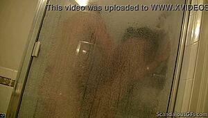 Hotty Bobbi Showers While Guy Licks Her Pussy