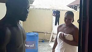 my neighbor's wife looks sexy drying clothes outside