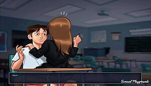 Summer school lesson with voluptuous mature woman meeting the principal and his sister, plus French language course