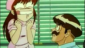 Intriguing anime strapon threesome with big tits