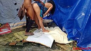 Desi village wife gets wild screwing outdoors on the ranch.