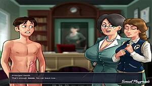 Summertime saga gym lesson with busty milf visiting the director and his sister and the best french class