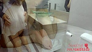 Hot Latina Friend Gets Anal In Bathroom