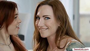 Redhead Milf Facesitted By Horny Teen