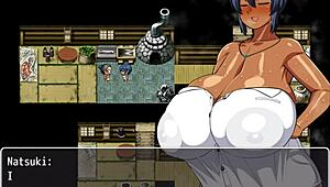 Tanned girl natsuki hentai game ep 19 fucking all her village sex friends with anal and pussy creampie